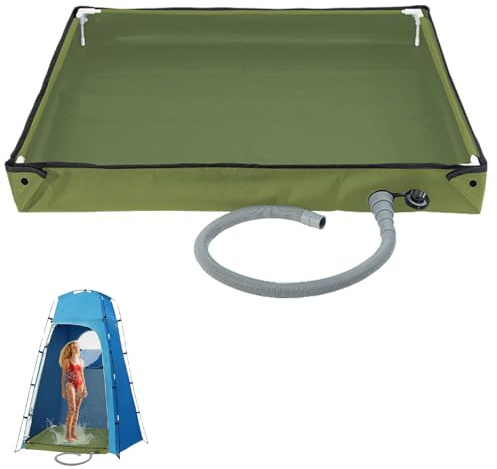 receveur de douche,receveur de douche pliable,receveur douche exterieur,Base De Douche Pliable pour Camping,Bac De Douche Portable avec Tuyau De Drainage Accessoires De Camping-green