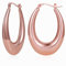 PABBEU Chunky Rose Gold Hoop Earrings for Women, Lightweight 14k Golden Plated Hoop Earrings, Hypoallergenic 925 Oval Rose Golds Hoops Earring (40mm)