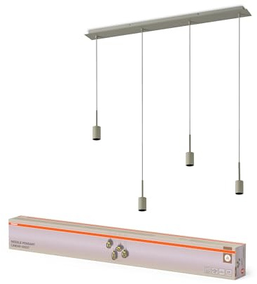 Osram Decor Pendelleuchte Needle Linear 4xE27, beige, Stahl, dekorative Leuchtmittel kompatibel, IP20