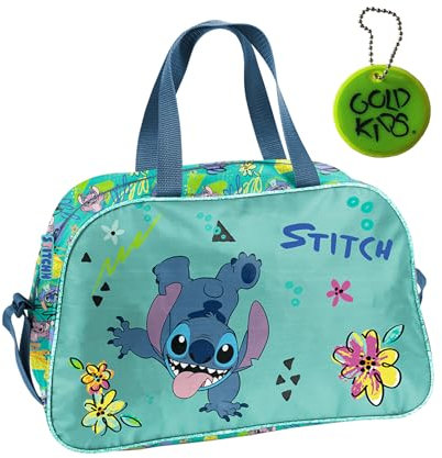 Paso - Sporttasche Kinder für Mädchen & Jungen - Umhängetasche mit Stitch Motiv - Schwimmtasche mit verstärktem Boden - Trainingstasche 40 x 25 x 15 cm