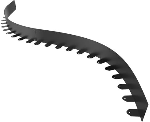 FIVMEN Rasenkante Beeteinfassung Metall Beetumrandung Mähkante Verzinkt mit 50 Erdanker Flexible Beetbegrenzung Rasenbegrenzung Schwarz, 100x10 cm 10 Stück