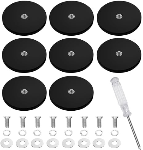 WIYETY Neodym Magnete Gummiert Extra Stark Groß Magnete Stark Außengewinde und Schraubendreher 10 kg Haftkraft, Magneten Schraubbar für Schrauben Öse oder Haken (Typ 2)