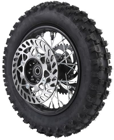 Luocute Optimale Leistung 80/100-10 3, 00-10 Hinterrad Felge Reifen Montage mit 12mm Achse, Kettenrad, Brems Rotor für Dirt Bikes Mini-Motorrad- & Reifen SSR