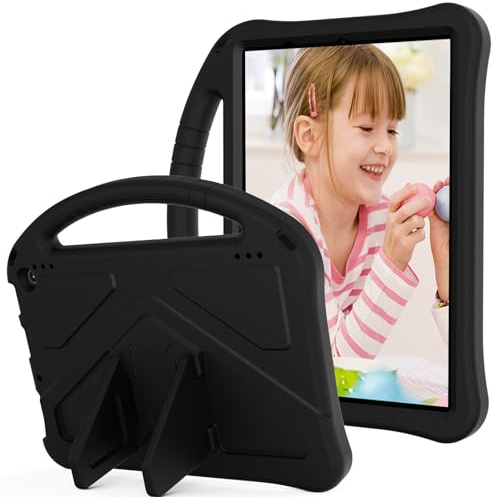 Custodia anti-ingiallimento per tablet Cover leggera antiurto adatta ai bambini, compatibile con la custodia Kindle Fire HD 10/Fire HD 10 Plus da 10,1 (versione modello 2021), con supporto Compatible