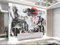 Peinture À La Main Abstraite Lunatique Course De Moto Artistique Papier Peint 3D Installation Facile Intissé Tapisserie Bureau Salon Canapé Chambre Décoration Murale-300cm×210cm