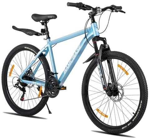 Hiland 26 27,5 Zoll Mountainbike, Herren Damen MTB mit Aluminiumrahmen, 21 Gänge Hardtail-Fahrrad für Erwachsene mit Scheibenbremse, Schwarz/Blau/Grün/Lila/Weiß