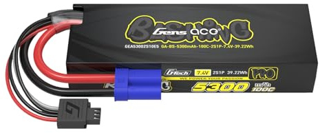 Gens ace 2S LiPo Akku 7,4 V 5300 mAh 100C Hardcase mit EC5-Stecker – Batterie für 1/4 RC Motorräder