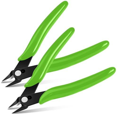 Ainiv Pinza da Taglio Diagonale, 2pz Pinze per Taglierine di Precisione | Pinza elettricista, Spellafili e Tagliafili, Multifunzionale Tronchesi a Filo per Artigianato Creazione Gioielli, Verde
