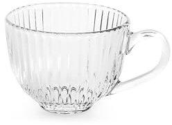 H&H Set 6 Tazzine da Caffè in Vetro Epoque Trasparente, Senza Piattino, Capacità 100cc, Eleganti e Pratiche