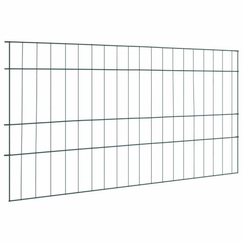 Xhnifbn Teichzaun Set 5-teilig 100 x 50 cm, Gartenzaun aus Stahl in Grün, Modernes Design, Robust und Langlebig, mit Staketenzaun-Look für Garten, Balkon, Terrasse und Camping