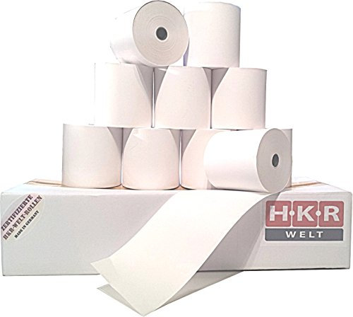 50x Thermorollen 80mm breit - 80m lang, Thermo Bonrollen 80x80x12, Kassenrollen 80/80/12 weiss - HKR-Welt® Rollen aus Thermopapier - 48g/m² - BPA (Bisphenol-A) frei