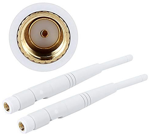 2Pcs 4DBi Dual Band 2.4G/ 5G Omni WiFi Antenna with RP-SMA Connector for Wireless Network Router/USB Adapter/PCI PCIe Cards/IP Camera/Wireless Range Extender
