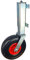 Rollentechnik gefederte Torrolle Gatterrolle Torlaufrolle Stützrad Federrolle für Schwenktor Weidetor Hoftor Gartentor | Rad Polyurethan Ø260x85 | Bauhöhe 530mm | Tragfähigkeit 115 kg