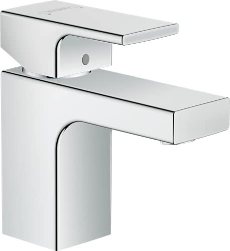 hansgrohe Vernis Shape - Waschtischarmatur ohne Ablauf, Wasserhahn Bad mit Auslauf Höhe 71 mm, Mischbatterie Waschbecken wassersparend (EcoSmart), Chrom, 71567000