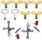 VooGenzek 10 Pieces Key Wrench, Triangle Wrench, 4 Way Multifunctional Utility Key, Bleed Key for Radiator, Plumber Tool Key, for Electric Meters, Water Meters, Gas Meters