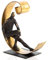 Logbuch-Verlag Denker Skulptur Mann Akt schwarz Gold Figur zum Hinstellen Geburtstag exklusiv edel 24 cm