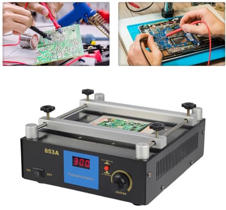 450W Vorheizstation 853A Digital Preheat Soldering Station Heißluftpistole Vorwärmstation Vorwärmer Infrarot BGA Rework Station Keramikheizung Löt-Schweißgeräte Arbeitsplatz Lötstation