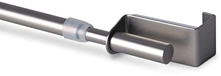 Bestlivings Tringle à rideaux en métal (40-60 cm - argenté) à tendre, tringle de serrage extensible, barre de vitrage sans perçage/vis, Ø 9 mm