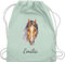 Turnbeutel Rucksack - Pferd - Pferde Geschenk I Pferdekopf Pferde Mädchen - Unisize - Pastell Grün - kinder pferderucksäcke pferden beutel pferderucksack pferdemotiv sportbeutel