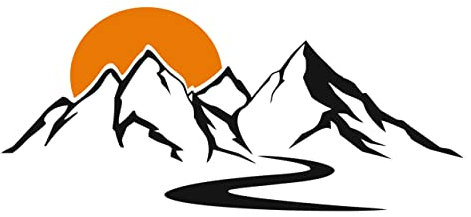 KLEBEKÖNIG Aufkleber Gebirge Berg Sonne - Sticker Autoaufkleber Scheibenaufkleber Motorradaufkleber in 3 Größen (XL: 100 cm x 44 cm)