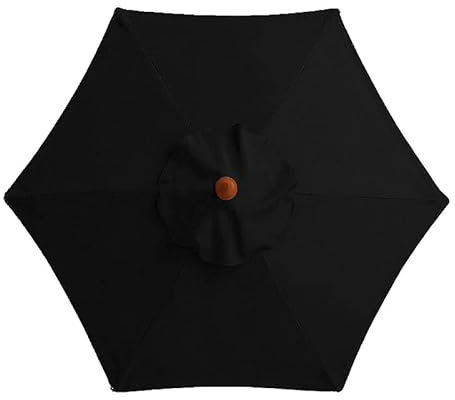 EURHOWING Ersatzdach für Outdoor-Sonnenschirm, Terrassenschirm, Ersatz-Baldachin, Marktschirm, Top-Passform, Outdoor, Garten, Sonnenschirm, Überdachung, schwarz, 3 m (8 Rippen)