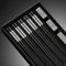 TIICOO Metal Chopsticks (5 Pairs) Titanium Plated Stainless Steel18/8 with Holder and Holder, Dishwasher Safe Lightweight Japanese Style Chopsticks Gift Set (Black)