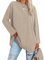 Ebifin Oversized T Shirts Women Long Tops Long Sleeve T Shirt Crewneck Tunic Tops Bluse Sweatshirts.Khaki.XXL