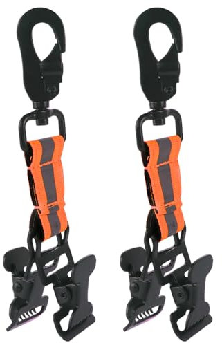 Abiemuce Lot de 2 porte-gants, porte-gants, ceinture de pompier, porte-gants avec mousqueton en métal, clip à gants, porte-gants de serviettes, vert (D)