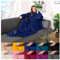 heimtexland ® Ärmeldecke TV Kuscheldecke mit Ärmeln Taschen Fußsack Super Soft Flanell tragbare Decke Ganzkörperdecke Typ870 Royalblau 180x150 cm