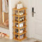 BODYGAD Étagère à Chaussures, Armoire à Chaussures à 7 Niveaux Étagères à Chaussures Étroites en Bambou Organisateur pour Placard Couloir Chambre à Coucher Entrée Petites Pièces Armoire De Rangement