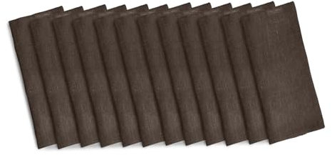 Solino Home 22,9 cm Chambray Brown Linen Cocktail Servietten Set von 12 – 100% reines Leinen – Athena
