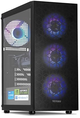 YEYIAN PC Gaming Esports VR Intel Core i5 12400F 6 Cores a 4,4 GHz | Nvidia GeForce RTX 4060 8GB | 16GB DDR5 5600Mhz | 1TB SSD NVMe Gen3 | WiFi 6 + BT 5.2 | LAN 2.5 GB | Win 11 Pro | AI Powered