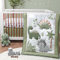 The Peanutshell Parure de lit 3 pièces pour Berceau de bébé garçon, Motif Dinosaure, Vert Sauge, Camouflage