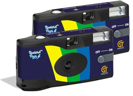 KODAK GT PHOTO - Pack of 2 Realishot Flash Disposable Cameras - 27 Photos Each - Black (35mm Film)