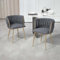 NIUAWASA Lounge-Sofa Chair, Gepolstert, Leinenstoff Gepolstert, Eisenfüße, Mehrzweckstuhl Für Wohnzimmer Und Esszimmer, 2er-Set (Grau)