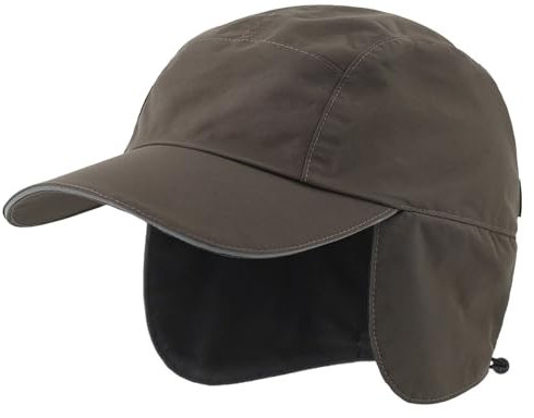Decentron Cappello invernale da uomo, impermeabile, riflettente, foderato in pile, con paraorecchie, caldo berretto da baseball sportivo, Verde militare, Taglia unica