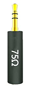 per JCALLY Spina conduttrice per cuffie con impedenza Jack da 3,5 mm Resistenza riduzione filtro rumore spina 75 150 200 400 600 ohm Adattatore per la cancellazione del rumore (75 ohm)