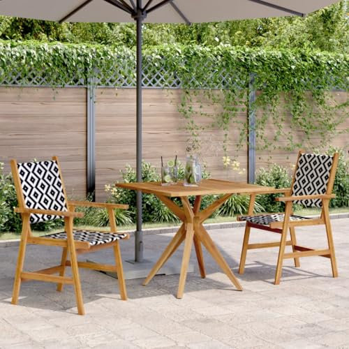 ShGaxin 3-TLG. Garten-Essgruppe Massivholz Akazie, Esstisch Mit Stühlen Set, Gartenmöbel Sitzgruppe, Balkon Möbel, Gartenlounge Set, Terrassenmöbel, Balkonmöbel Set - 3283574