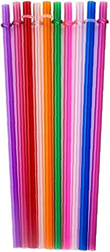 Straw Reusable Plastic Drinking Straw Cafe/Restaurant/Bar School Office Home Assorted Colors 10Pcs