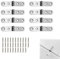 Bansusu 8PCS 180 Degree Hinge Folding Flip Hinges, Iron, White-Nickel, 7.6x1.0x2.0cm, 4 Holes, Sliver