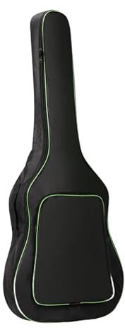 Generic Wasserdichte Gitarrentasche, Gepolsterter Rucksack Und Seitengurt mit Vordertaschen, Tragetasche für 41 Zoll Akustikgitarre, GrÜn