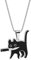 ELLECILA Vintage Black Cute Cat Pendant Necklace Goth Knife Cat Necklace Black Killer Cats Neck-lace Silver Round Snake Chain Neck-lace Jewelry for Women