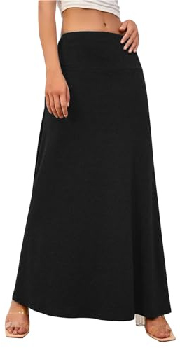 Adigaber Damen Rock Lange Elastischer Strertchy Hohe Taille Maxi Yoga Rock