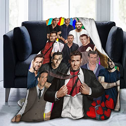 limitemm Ryan Reynolds Poster-Überwurfdecke, ästhetische Heimdekoration für Wohnzimmer, Schlafzimmer, Geburtstagsgeschenke für Damen, Herren, Kinder, Umarmungsschlafdecken, Größe: 127 x 101 cm