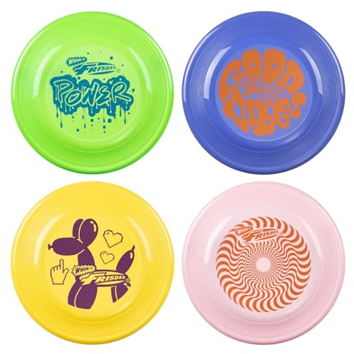 Wham-O Frisbee Fastback 4er Pack Flugscheibe, 23.75 cm Hundefreundliches leichtes Spielzeug für Kinder Jungen Mädchen ab 5 Jahren und professionelle Spieler Outdoor Strand Park Garten Spiel - 100g