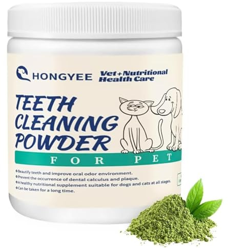 Polvo de limpieza dental para perros y gatos 150 g, altamente eficaz para eliminar el sarro y el mal aliento, inhibe la placa y refresca el aliento, los ingredientes naturales son seguros y eficaces