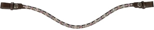 HKM Daisy Browband Brown/Dark Rose Pony
