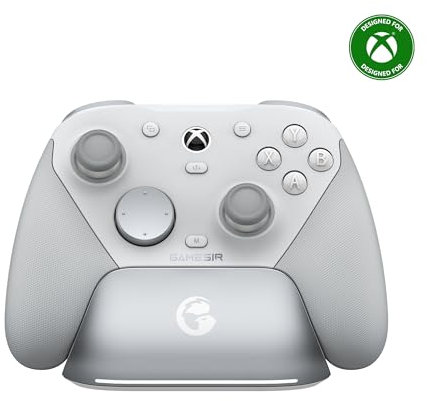 GameSir G7 Pro Mando 1000Hz con Estación de Carga: Xbox Series X|S, Xbox One, Win 10/11 & Android - Joysticks TMR, Gatillos Ajustables & 4 Botones Programables - Blanco Mec