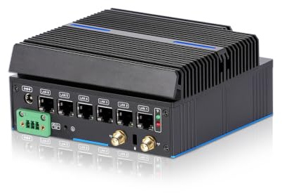 Sharevdi lüfterloser Firewall-Mini-PC mit 6X i226-V-LAN(bis zu 2,5 GbE), Intel Core 6006U Gateway-Router Netzwerk AES-NI, SIM/Type-C/TF/HDD-Test mit pfSense/opnSense/Wi-Fi (8GB DDR4 240GB SSD)