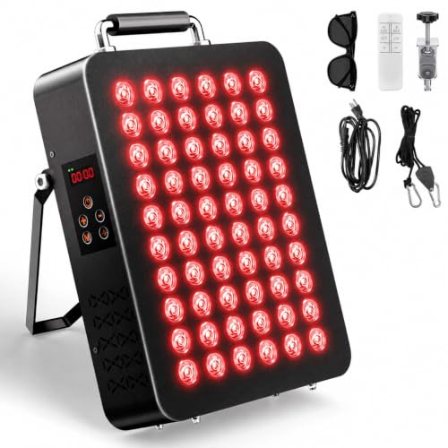 UrbanLuxe Infrarotlampe mit 60 LEDs, 6-Kern-LED-Chip-Upgrade, Dual-Chip 660nm und 850nm, 300 W hohe Leistung, Infrarotlampe Geeignet für Familie
